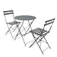 image 1 of Charles Bentley Folding Metal Bistro Set for Patio or Garden - Dark Grey