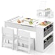 image 1 of COSTWAY 2-in-1 Kids Art Table and Easel Set White