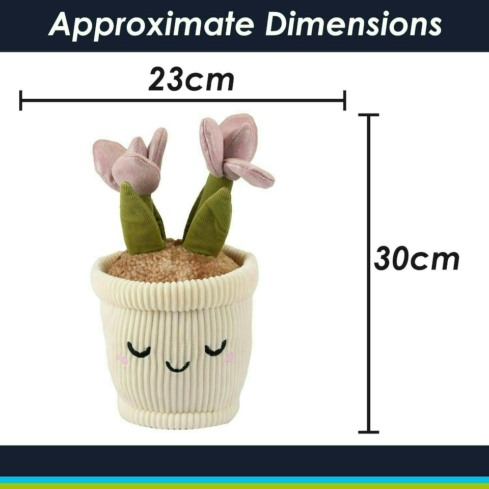 image 1 of Flowerpot Soft Toy Cute Plushie Huggable Cuddly Stuffed Toy Gift 30cm Pink