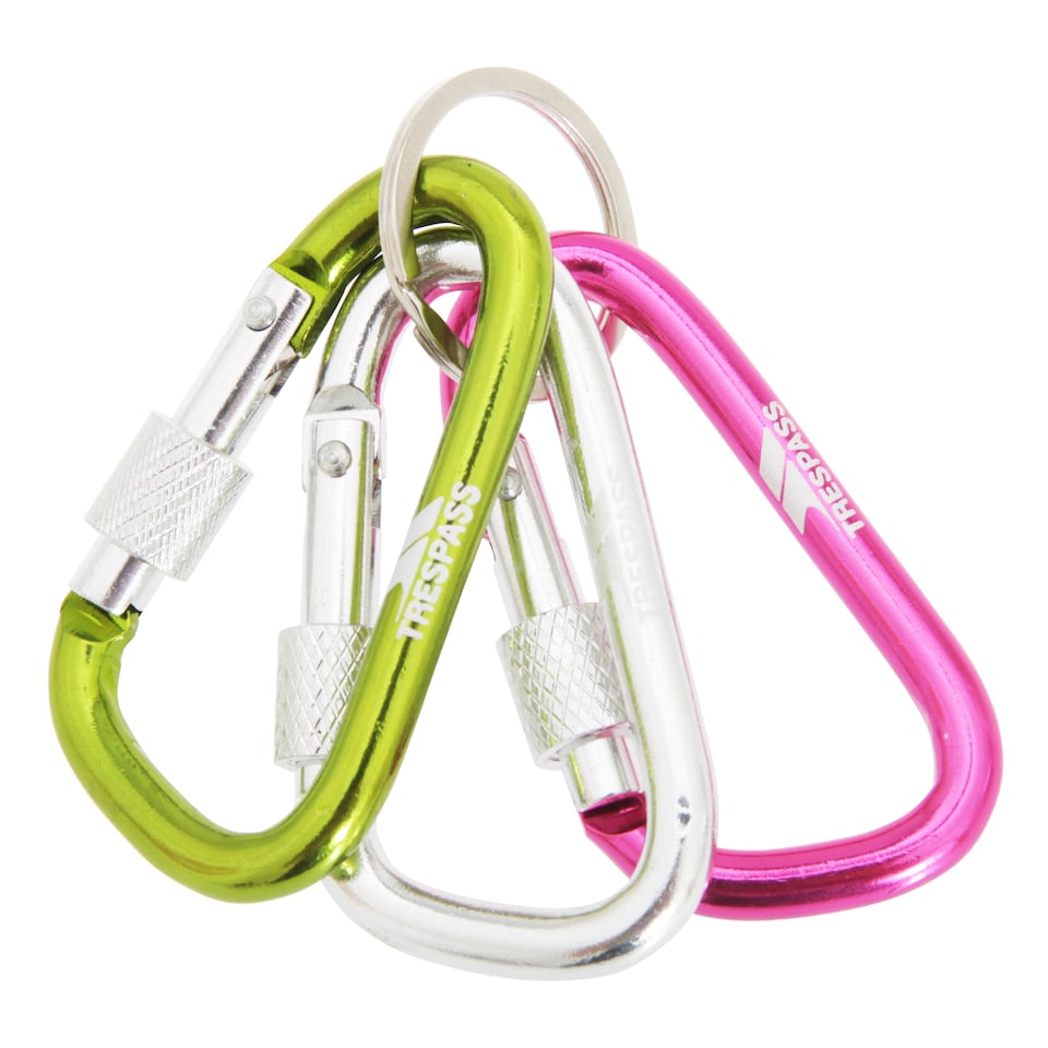 image 1 of Trespass Lock X Carabiner Keyring Set | Multi | Assorted | 1