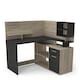 image 1 of FURNICOMP Jade 1 Door 1 Drawer Black and Oak L Shaped Corner Office Desk With Hutch