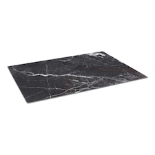 Harbour Housewares Rectangle Glass Chopping Board - 40 x 30cm - Black Marble | Black | Black Marble