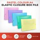 image 2 of Pack of 5 Pastel Green A4 Elastic Closure Box Files