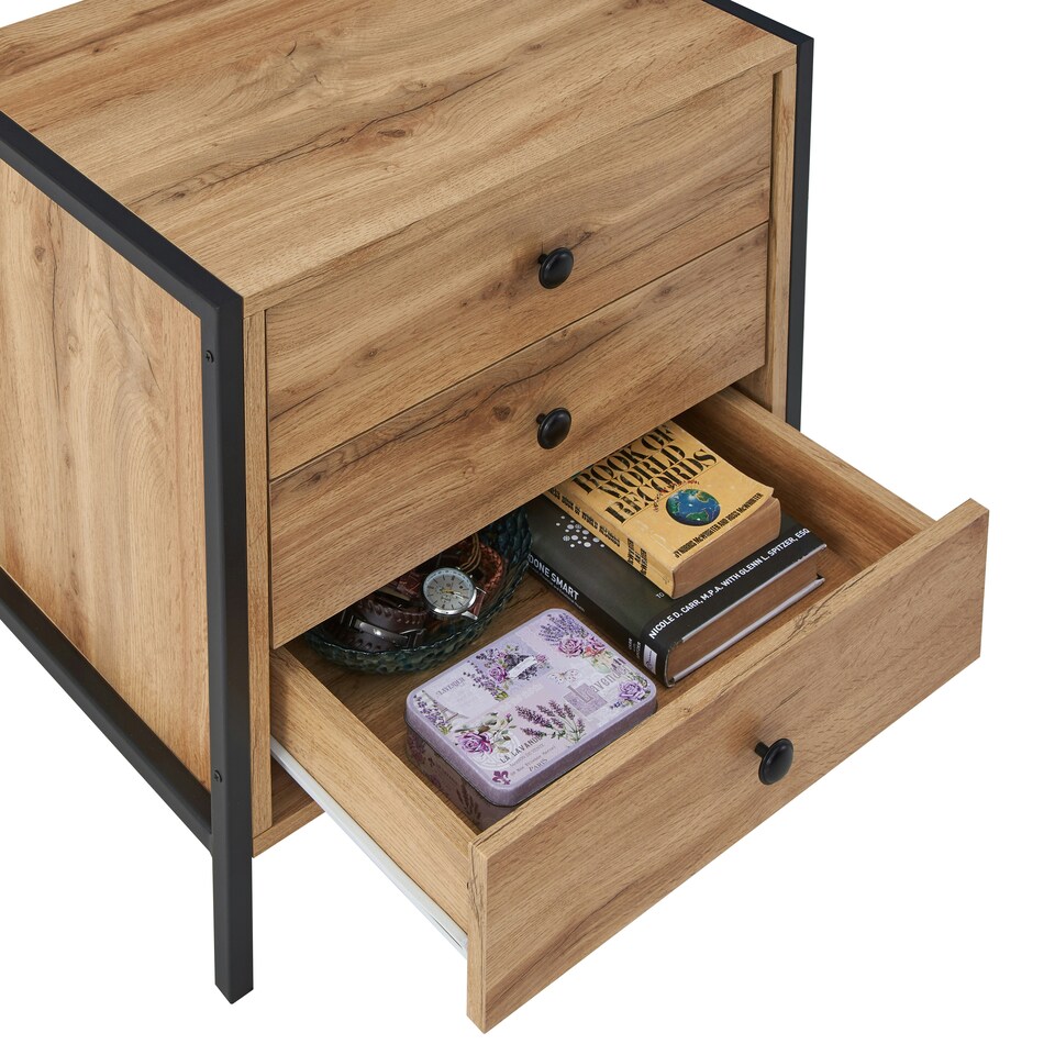 image 1 of Bedside with 3 Drawers