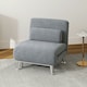 image 7 of HOMCOM Single Folding 5 Position Convertible Sleeper Chair Sofa Bed Blue