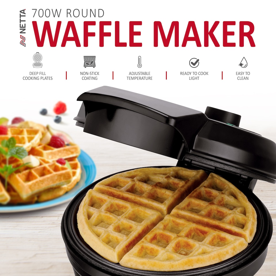 image 1 of NETTA 700W Non-Stick Waffle Maker