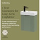 image 6 of Balterley Wall Hung Cloakroom Vanity Basin Unit with Handle Compact Bathroom Storage | Green | Satin Green | 438 x 400 x 222mm | 1