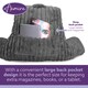 image 5 of Aamira Reading Pillow Grey Faux Fur Ribbed Memory Foam Support Cushion | Grey | Grey | Standard | 1