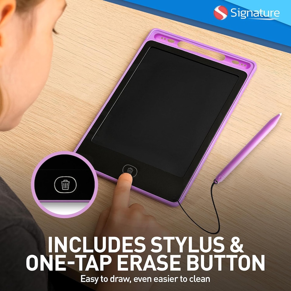 image 1 of 2pk Drawing & Writing Pad – Reusable 8" LCD Tablets with Stylus Pens, Portable Mess-Free Doodle Boards with Erase Function for Kids Ages 3+