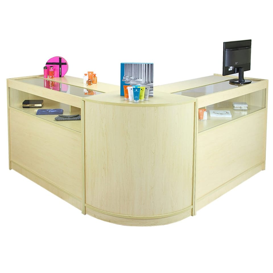 image 1 of Fusion Maple Shop Counter & Retail Display Set Brown