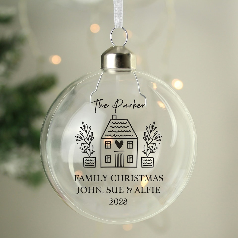image 1 of Personalised Home Glass Bauble