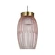 image 1 of First Choice Lighting Facet Antique Brass with Pink Faceted Glass Pendant Shade Pink | Bronze
