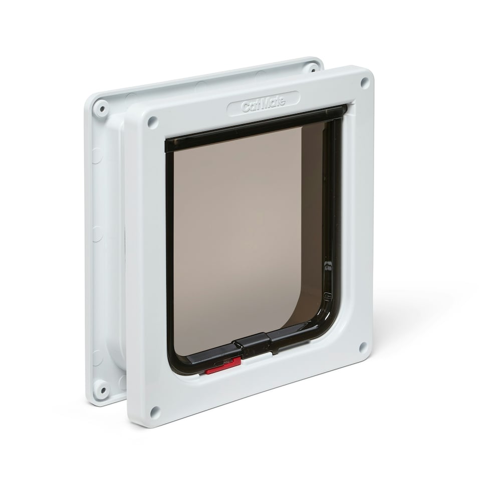 image 1 of Cat Mate Lockable Cat Flap with Door Liner to 50mm White (2 inches) (234W)