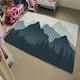 image 4 of Mountain landscape illustration (Rug) Grey | L