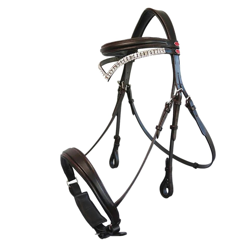 Whitaker Lynton Leather Snaffle Bridle With Spare Browband - Havana - Pony