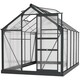 image 1 of Outsunny 6x10ft Walk-In Polycarbonate Greenhouse Plant Grow Galvanized Aluminium