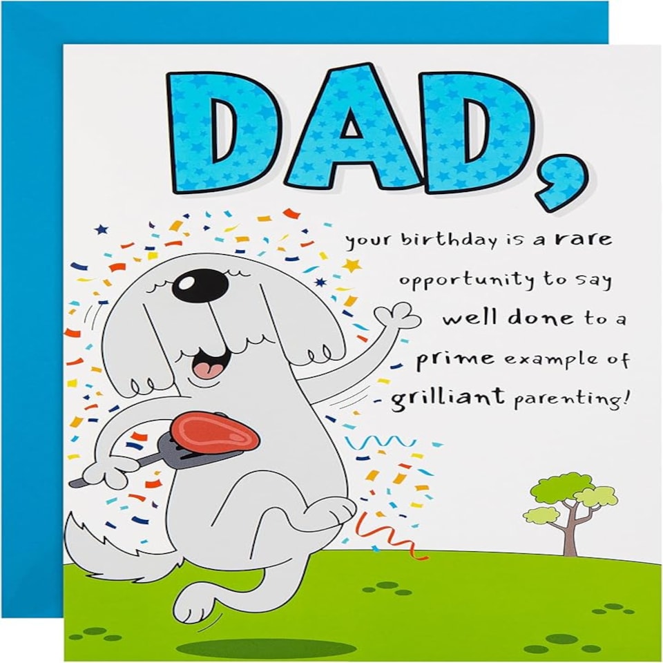 image 1 of Dog Illustration Pop Up Design Funny Dad Birthday Card