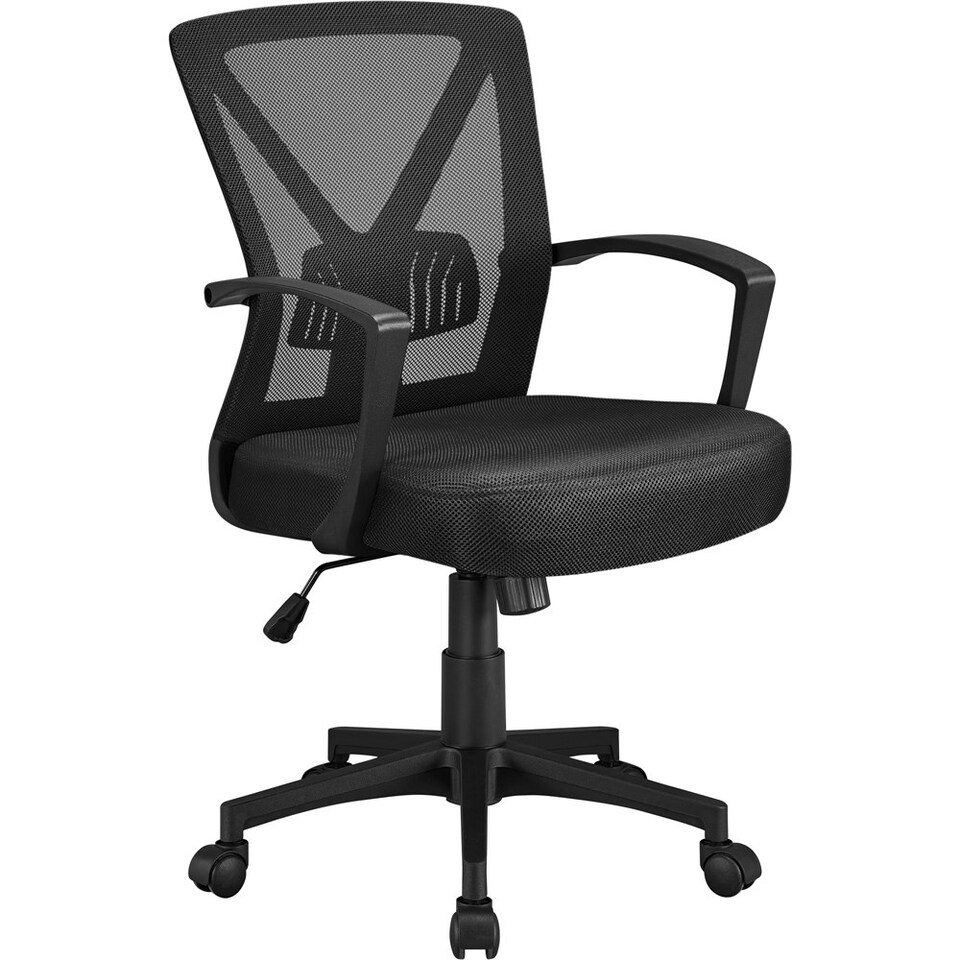image 1 of Yaheetech Adjustable Computer Chair Study Chair with Mid Back Grey | Light Grey