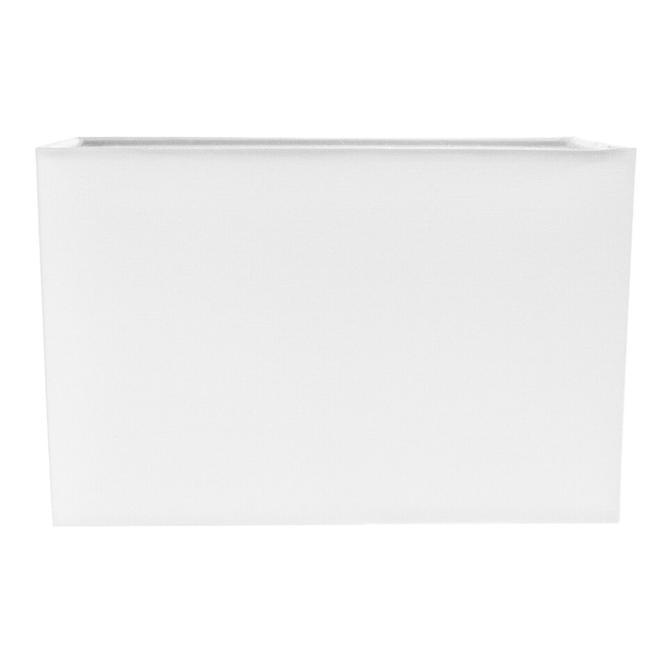 image 1 of Contemporary and Stylish White Linen Fabric Rectangular Lamp Shade | White | White | 1
