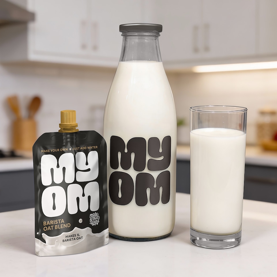 image 1 of MYOM 1L Barista Glass Oat Milk Bottle