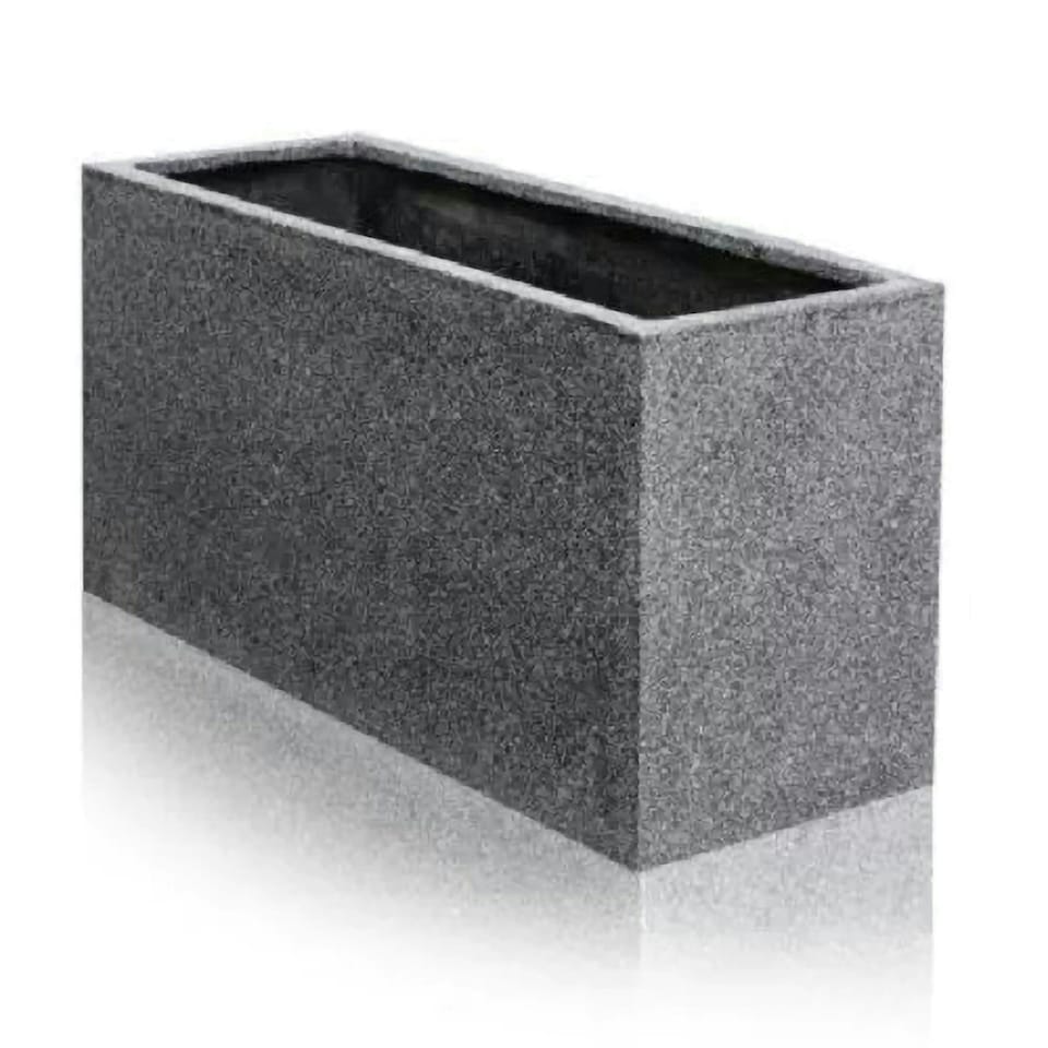 image 1 of Primrose Poly Terrazzo Stone Large Black Outdoor Trough Planter 100cm