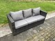 image 4 of Fimous Wicker PE Rattan Outdoor Furniture Garden Dining Set with Lounge Sofa Oblong Dining Table 2 Armchairs Dark Grey Mixed