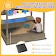 image 4 of Outsunny Sand Pit with Canopy, Blackboard, Toys, Sink, Seats, Flags for Kids | Grey | Grey