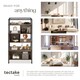 image 7 of Free standing shelf Hastings - with 5 tiers and 3 storage compartments | Brown | Industrial wood dark, rustic | 75 x 31 x 170,50 cm | 1