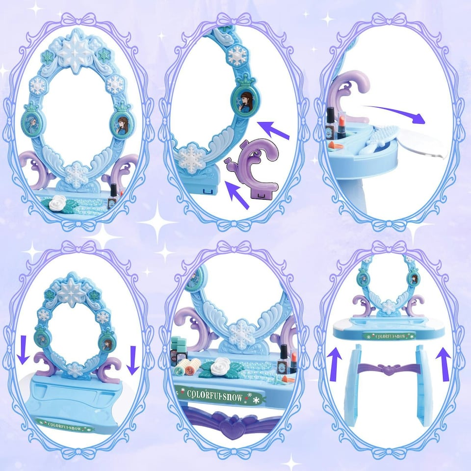 image 1 of Magical Girls Light-Up Makeup Vanity Table Playset