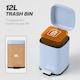 image 3 of HOMCOM 12L Kitchen Pedal Bin, Metal Rubbish Bin with Soft-close Lid Blue | 12L