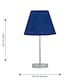 image 6 of Set of 2 Chrome Touch Operated Table Lamps with Navy Blue Shades