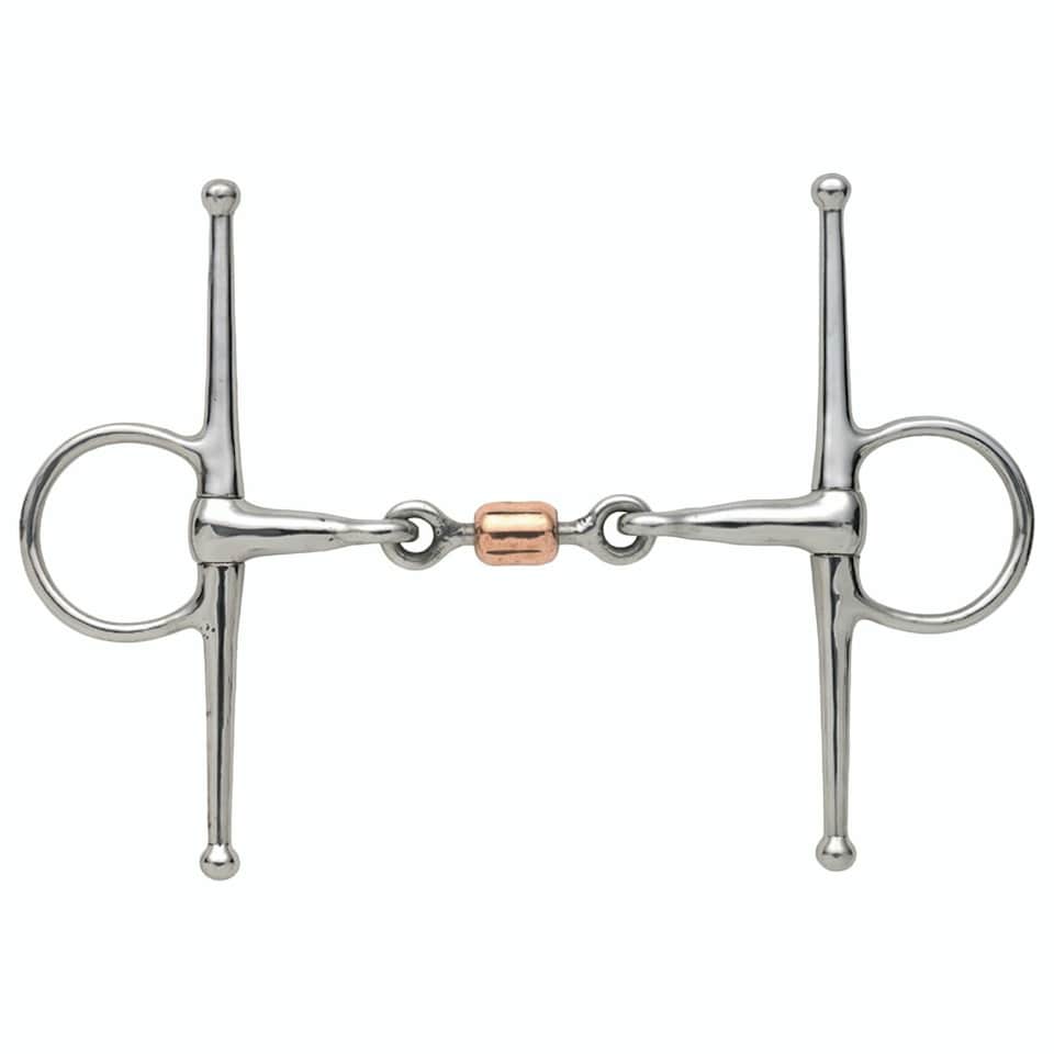 Shires Copper Peanut Horse Full Cheek Snaffle Bit - Silver - 5.5in