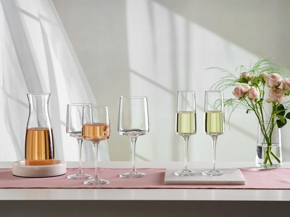 image 1 of Wine Glasses Clear Glass Goblets Stemware Barware | Clear | 6x 340ml