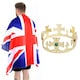 image 1 of Pack of 1 Wearable Union Jack Flag Cape & Crown Red | One Size