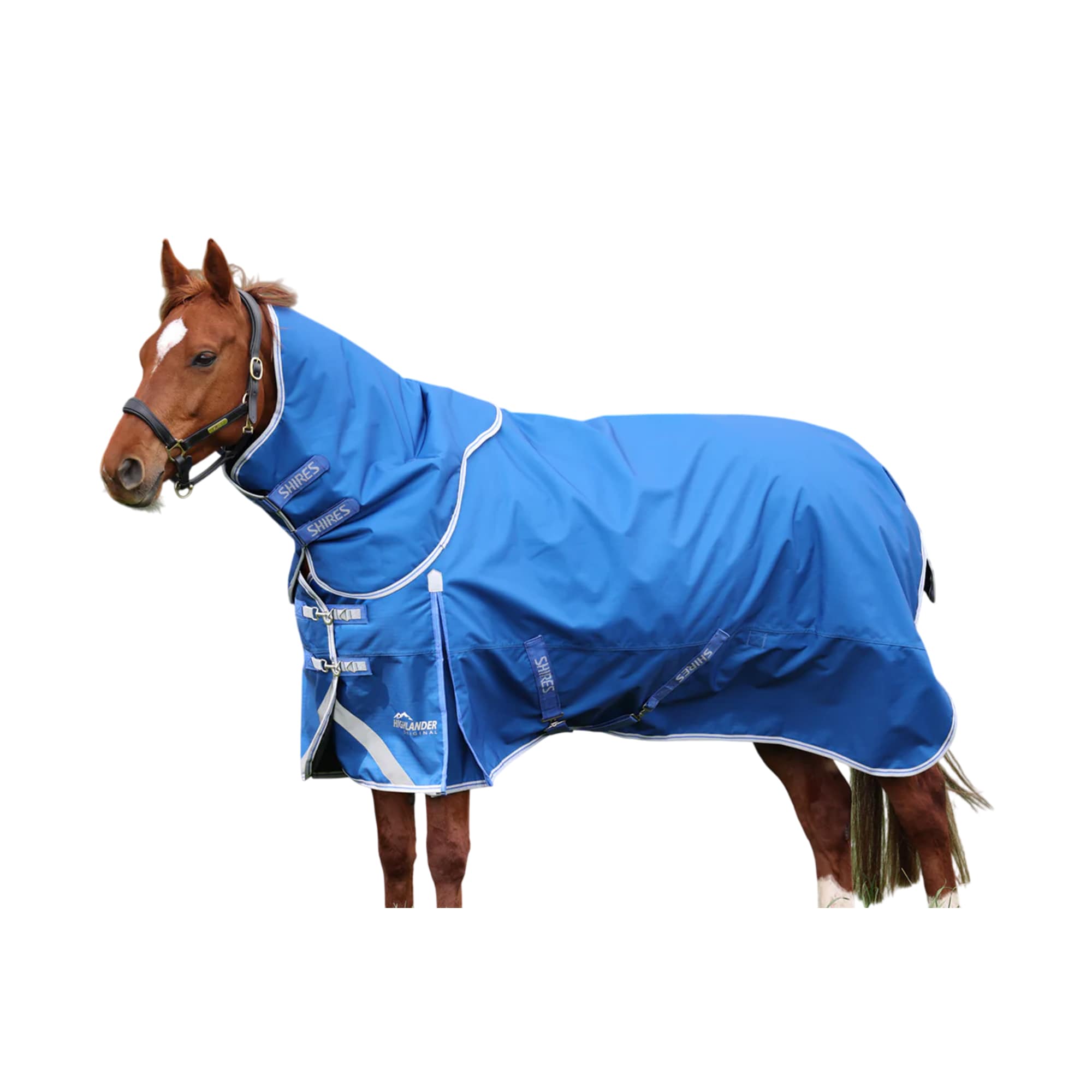 Shires Highlander Original 200g Horse Turnout Rug & Neck Cover Blue Blue 7Ft 1