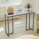 image 3 of Marble Hallway Console Table With 3 Legs White And Black White