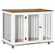 image 1 of PawHut Dog Crate Furniture with Lockable Door, for Large Dogs - White