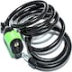 image 2 of Sport Direct 10mm x 185cm Steel Bicycle Bike LED Cable Lock With Keys & Bracket Black