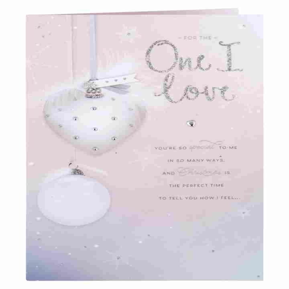 image 1 of Soft Baubles One I Love Christmas Card