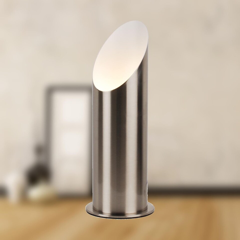 image 1 of Satin Nickel Tubular Floor Uplight | Silver | White | Medium | 1