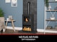 image 3 of OKO S1 Bio Ethanol Stove with Log Storage in Charcoal Grey & Tall Angled Stove Pipe