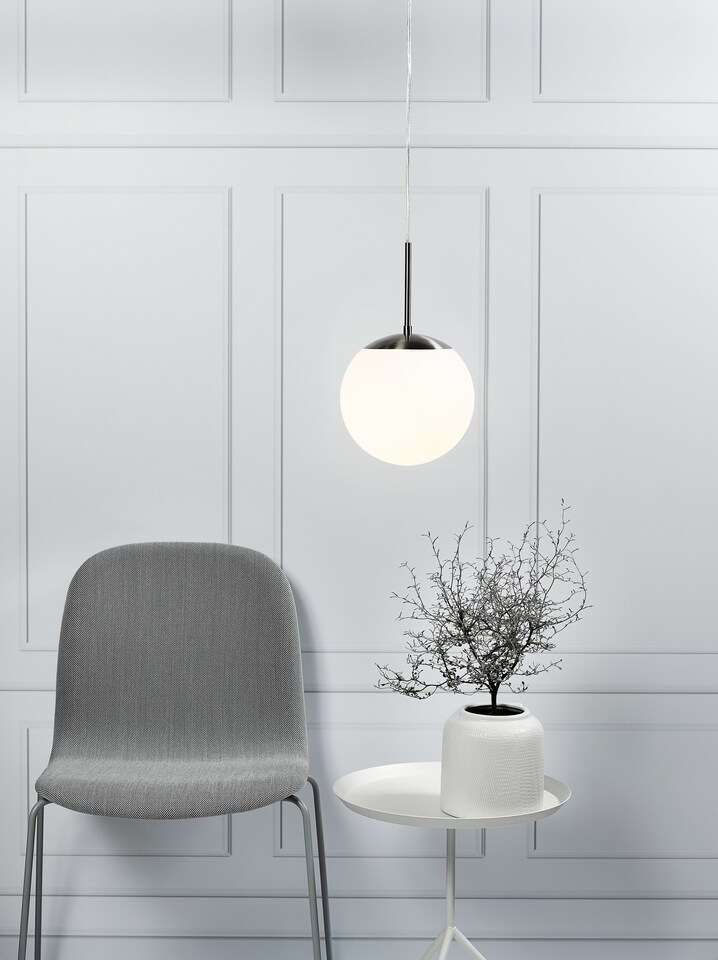 image 1 of Nordlux Cafe Indoor Pendant Light White Glass E27 Hand Blown Glass - Mains Powered, IP20 | White