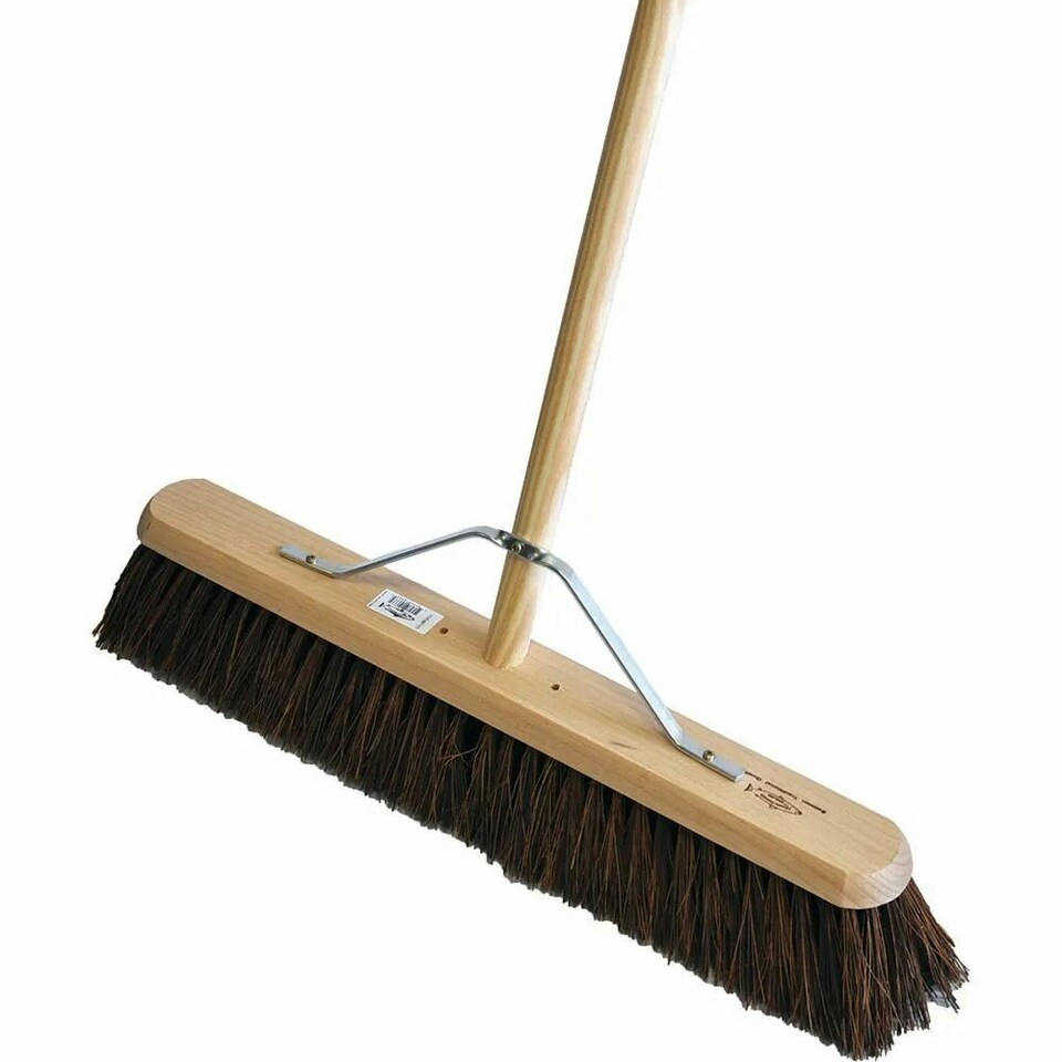 image 1 of Hill Brush Platform Broom With Handle & Stay - Beige - 61cm x 12.6cm x 7.5cm