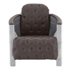 Interiors by Premier Buttoned Armchair Brown