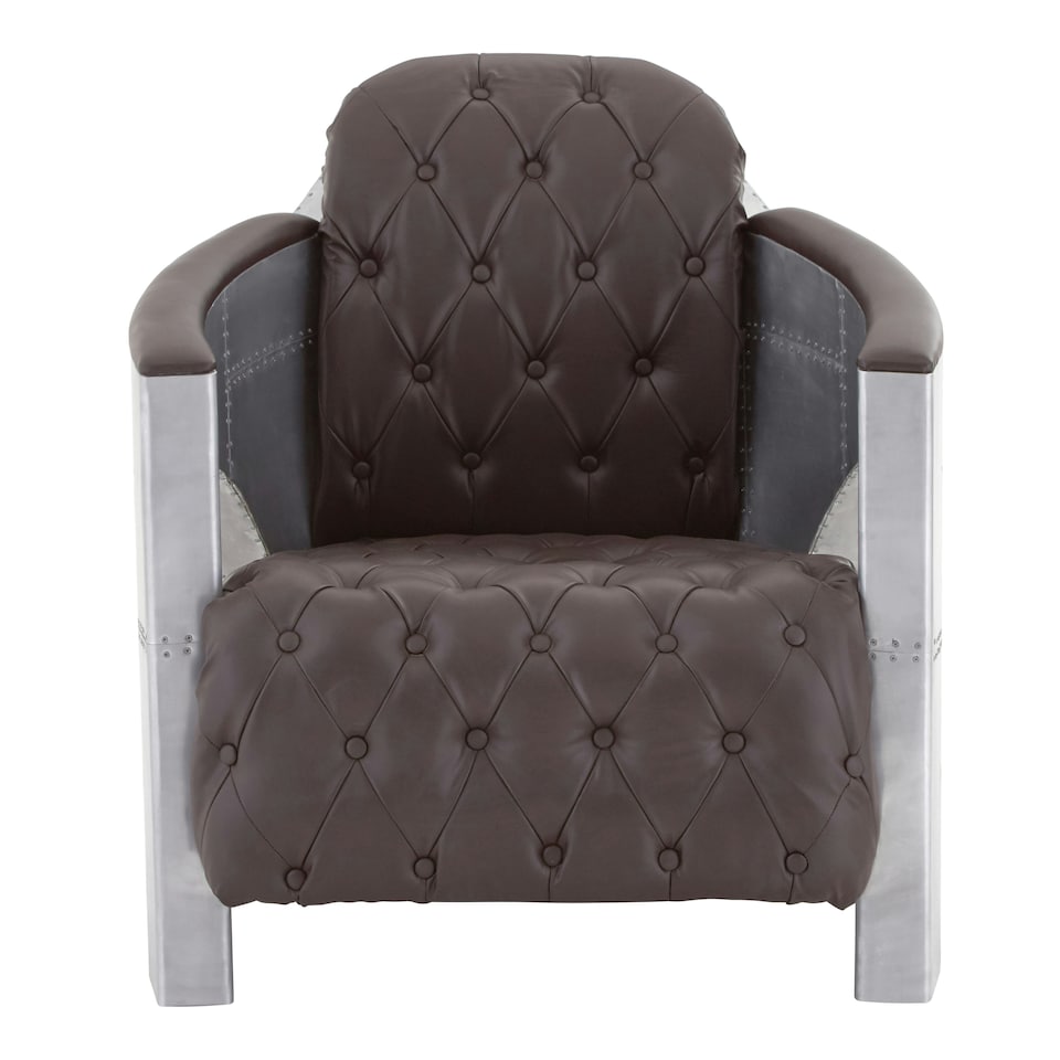 image 1 of Interiors by Premier Buttoned Armchair Brown