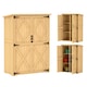 image 1 of Outsunny Wooden Garden Storage Shed, Tool Storage Cabinet with Asphalt Roof and 2 Shelves for Garden Tools, Equipment, Outdoor Tool Shed with Double Doors, Natural
