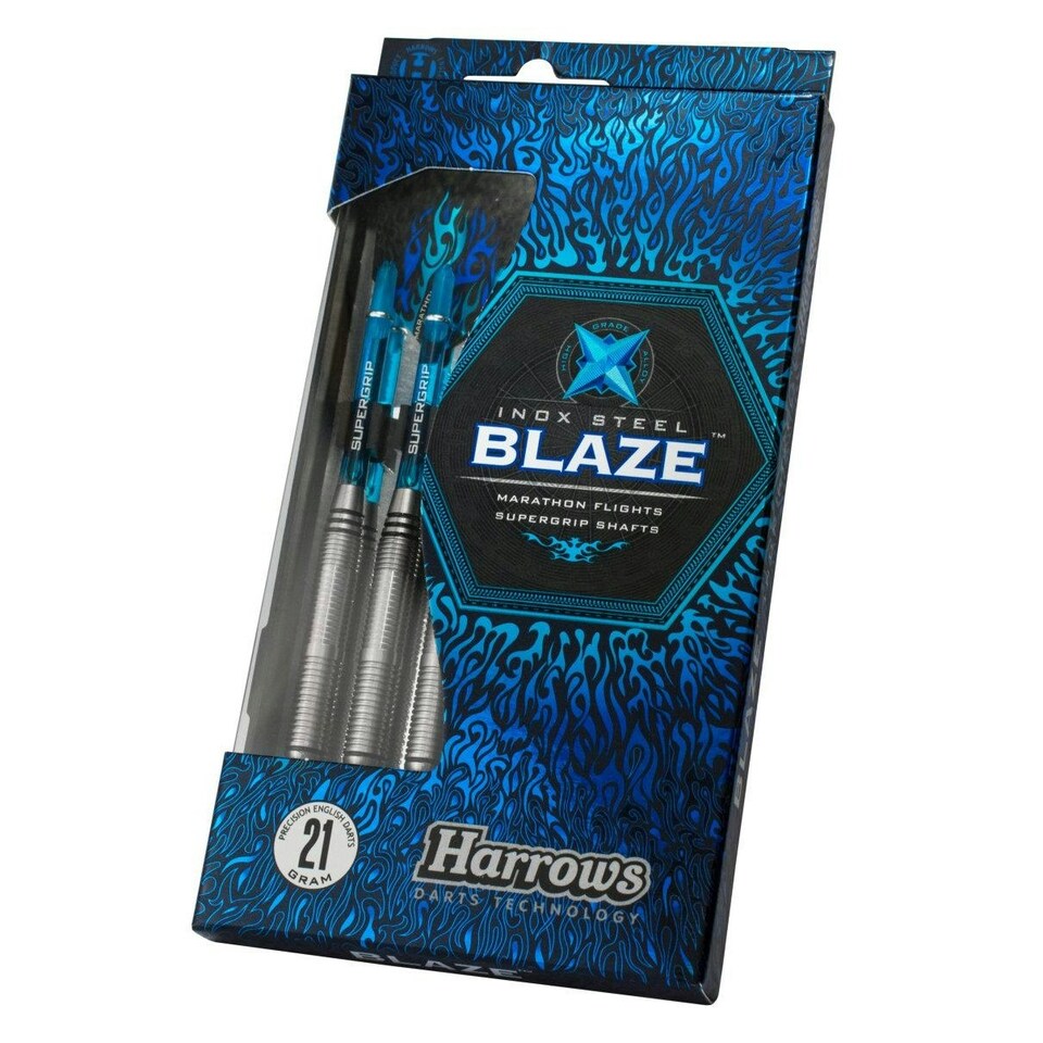 image 1 of Harrows Blaze Steel Darts (Pack Of 3) - Blue/Silver - 23g