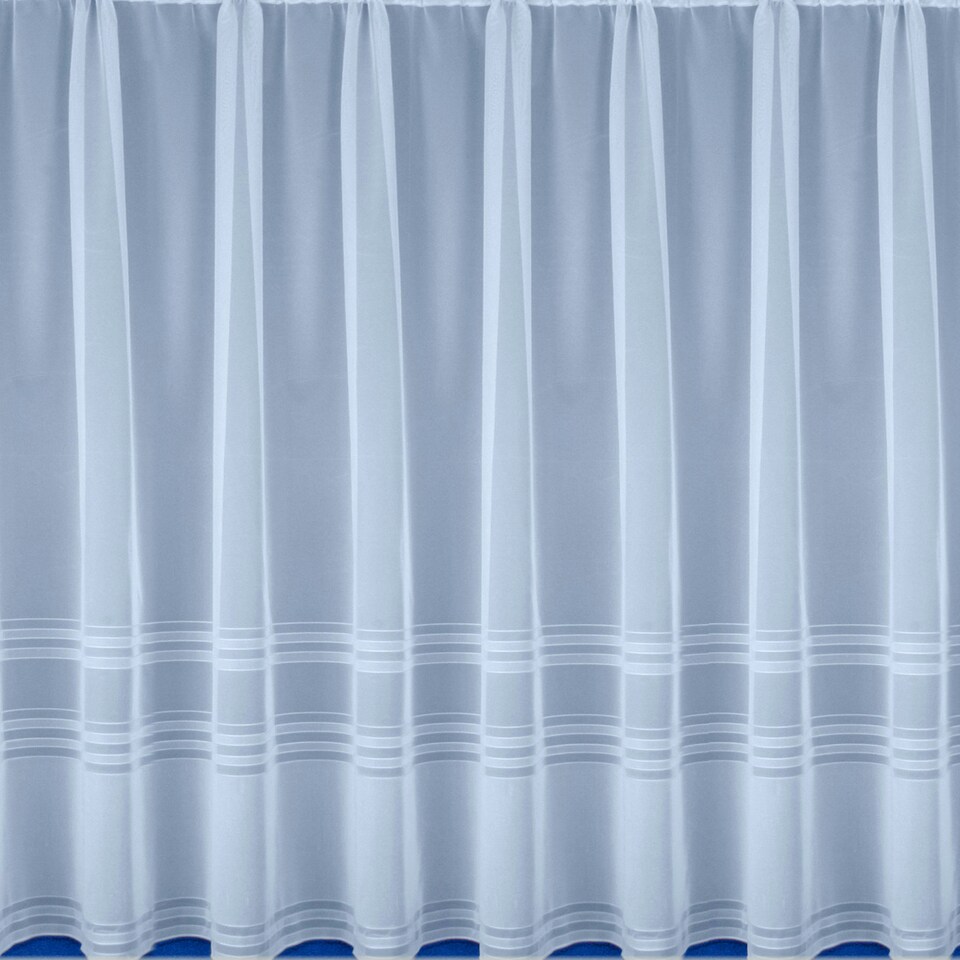 image 1 of Hudson White Striped Net Panel 2 M x 183 cm Horizontal Stripe Base Design Pre Cut Net Panel