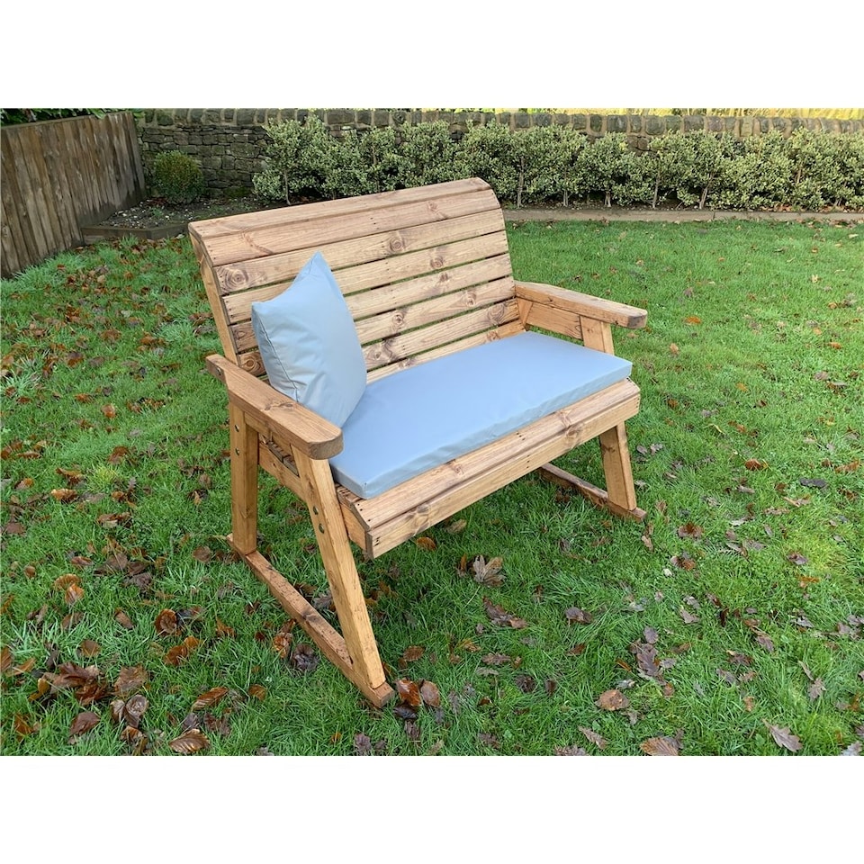 image 1 of Deluxe Rocker Bench With 1 x Bench Cushion Grey, 1 x Scatter Cushion Grey, 1 x Standard Cover