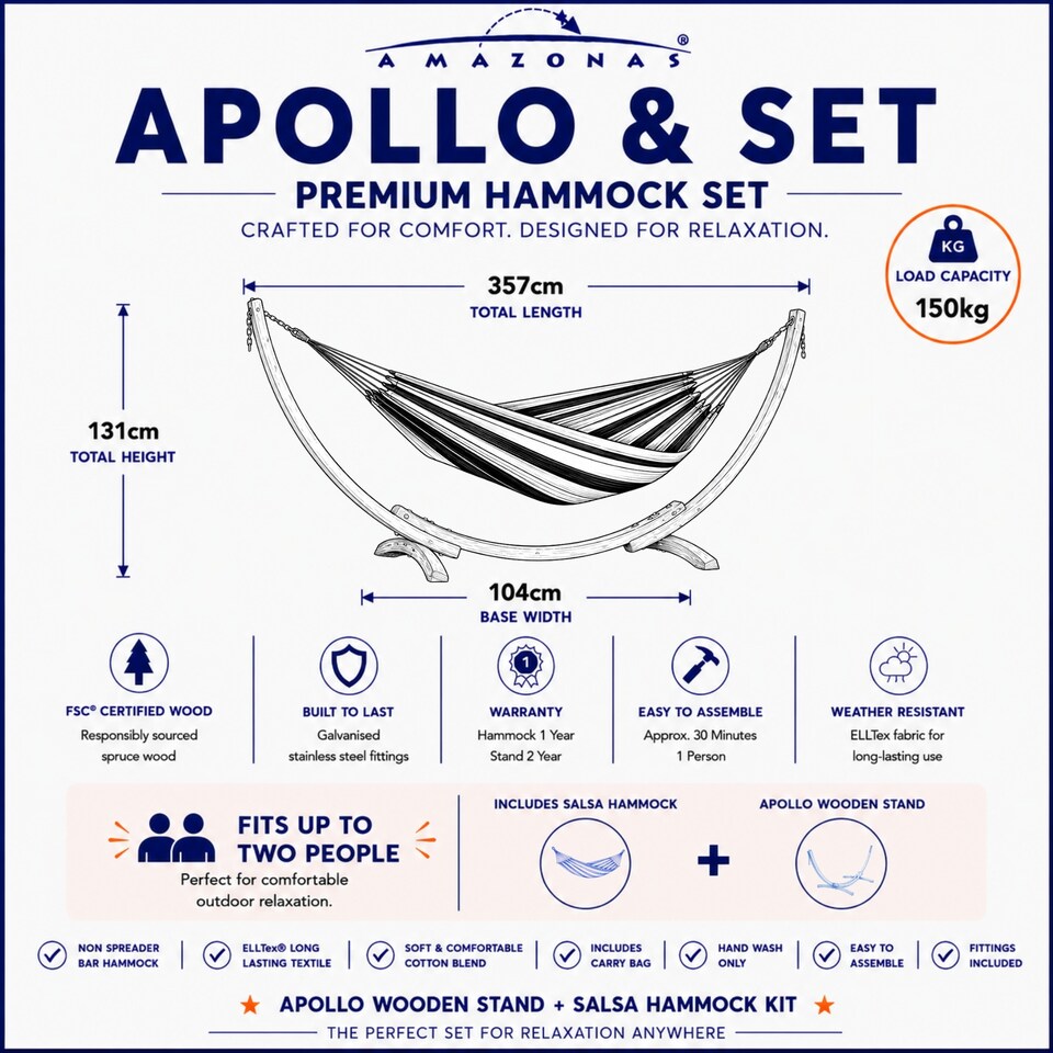 image 1 of Apollo Hammock & Stand Set Marine